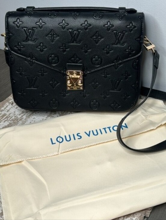 Handbags - Gorgeous Embossed Monogram Black Shoulder Bag